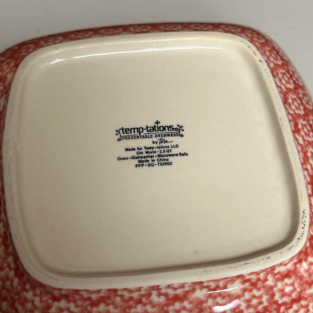 Old World Cranberry by TEMP-TATIONS Floral Ceramic Serving Bowl - Red - Picture 3 of 10